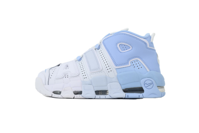[plus-size shoes]Air More High Top Unisex White And Blue Pippen Sneakers 29030150