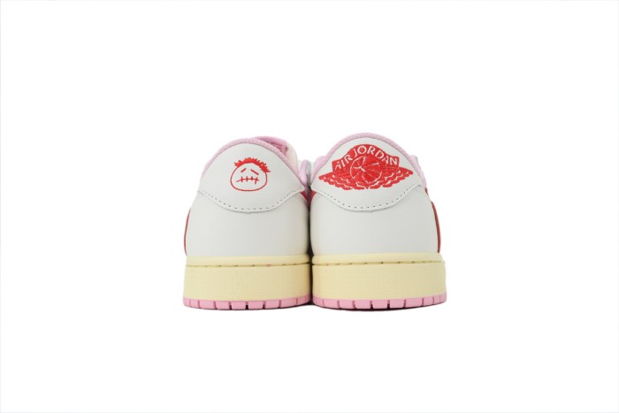 [plus-size shoes] Hot Pink Reverse Swoosh RN Version Jordan 1 Low-Top Sneakers 29030470