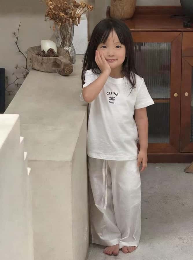 Triomphe Logo & Text Embroidered Cotton T-shirt for Kids 2 colors 29030027