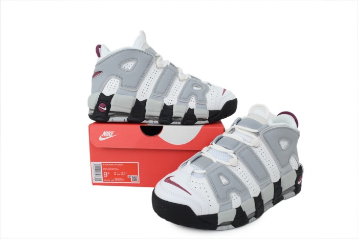 Air More Low Top Women's White And Grey Air Pippen Basketball Shoes 29030037
