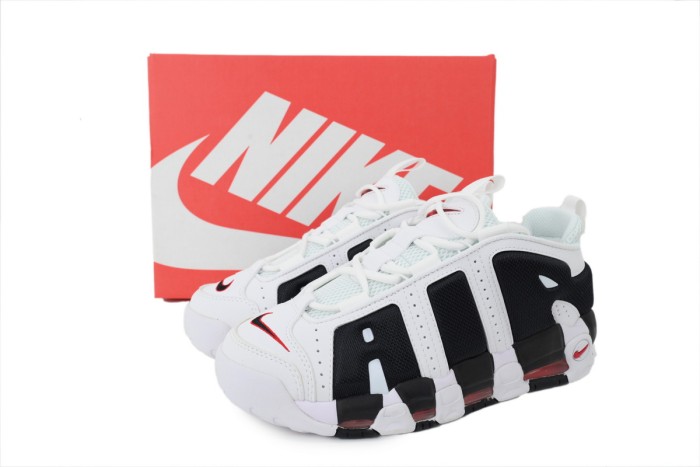 [plus-size shoes]Mid-top Retro Unisex White and Black Pippen Basketball Shoes 29030345