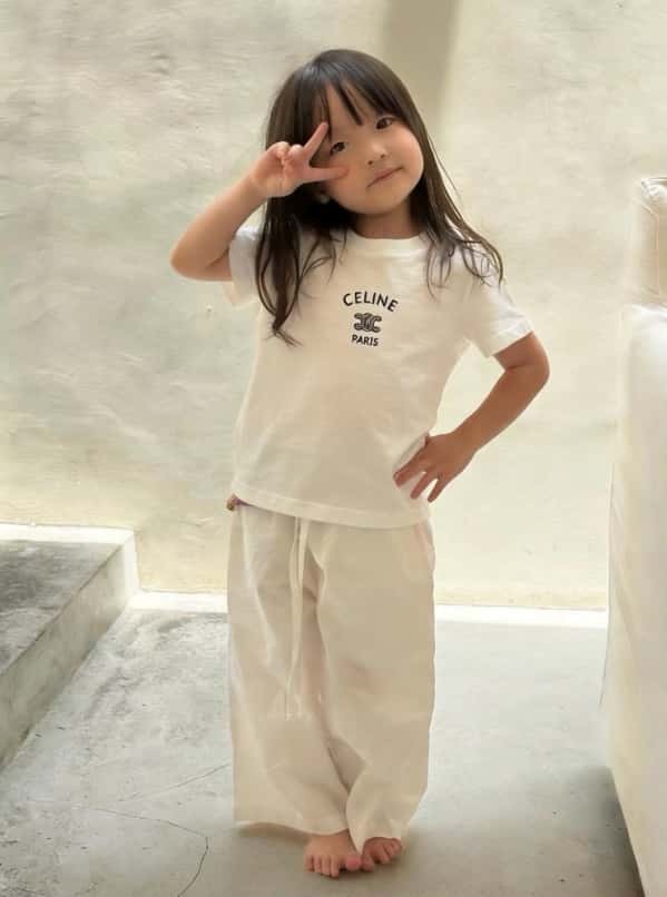 Triomphe Logo & Text Embroidered Cotton T-shirt for Kids 2 colors 29030027