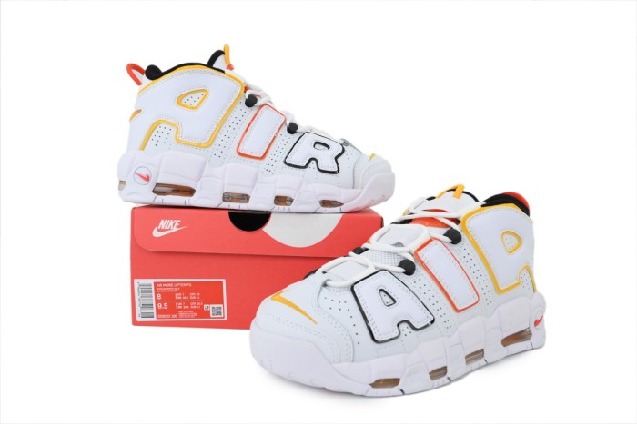 [plus-size shoes]Alien Mid-top Men's White Blue and Yellow Pippen Basketball Shoes 29030413