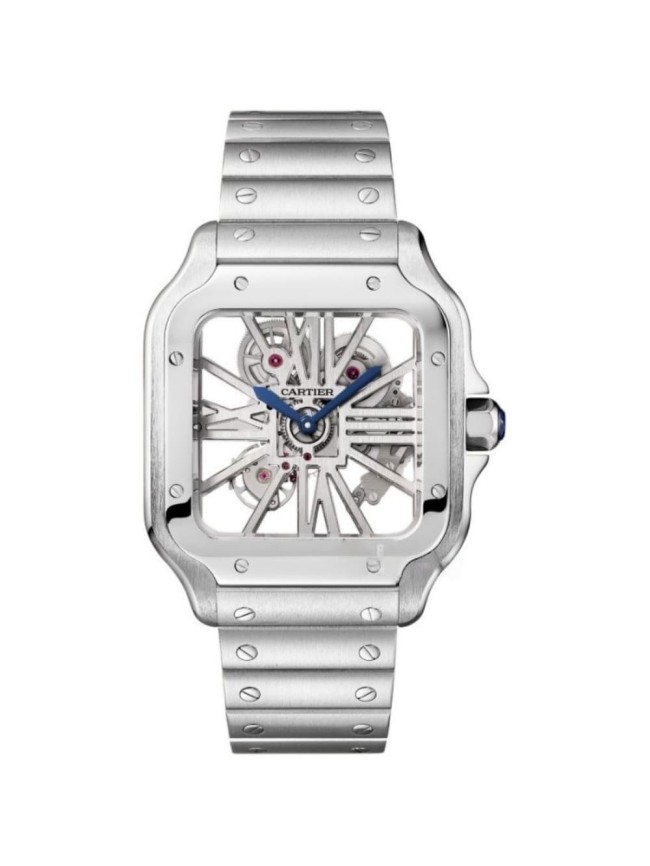 Santos Blue Pointer Hollow Mechanical Movement Watch【Dial diameter：40mm 】29030539