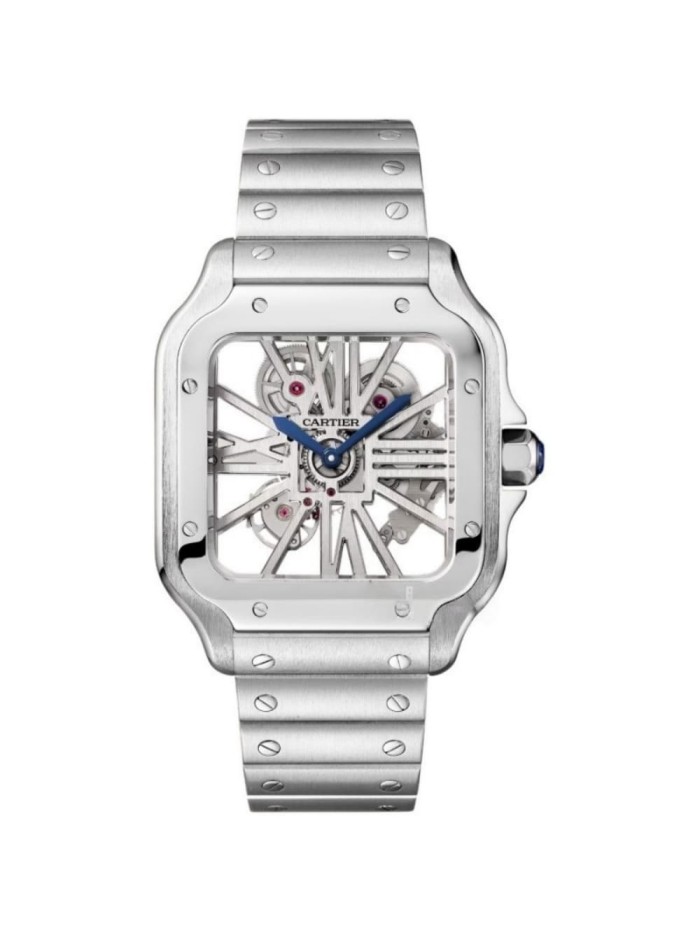 Santos Blue Pointer Hollow Mechanical Movement Watch【Dial diameter：40mm 】29030539