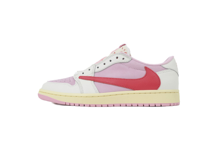 [plus-size shoes] Hot Pink Reverse Swoosh RN Version Jordan 1 Low-Top Sneakers 29030470