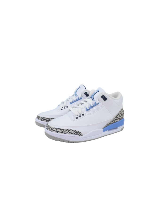 [plus-size shoes]Jordan 3 Mid-Top Men's North Carolina Blue Retro Basketball Shoes 29033474