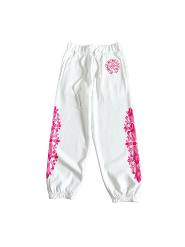 1:1 quality version Side Fluorescent Pink Sanskrit Letter Printed Sweatpants 29033526