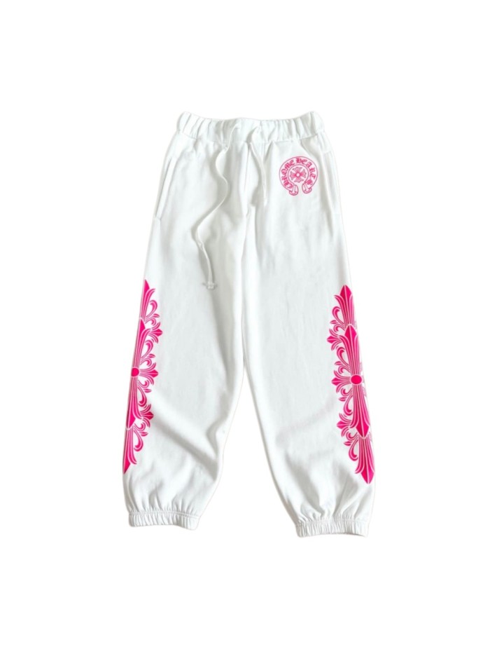 1:1 quality version Side Fluorescent Pink Sanskrit Letter Printed Sweatpants 29033526