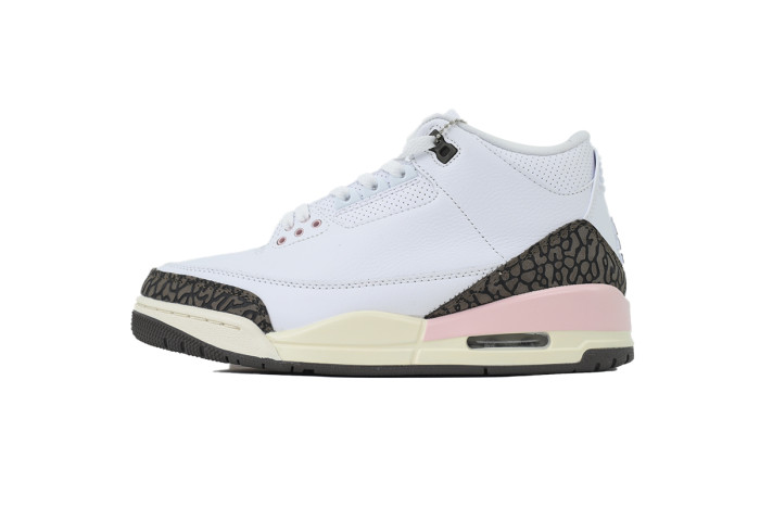 [plus-size shoes]@j3 Mid-Top Women's White Brown Pink Retro Basketball Shoes 29033448