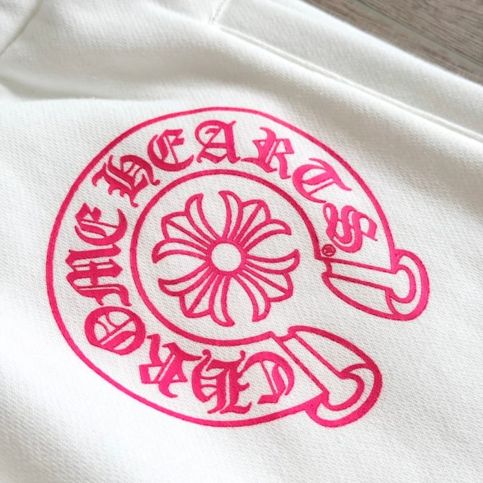 1:1 quality version Side Fluorescent Pink Sanskrit Letter Printed Sweatpants 29033526