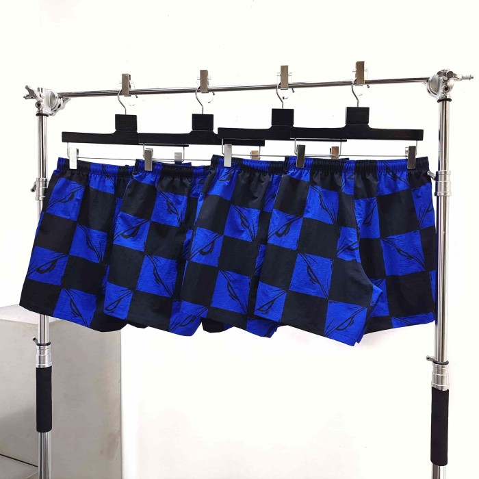 [Big & Tall for weights up to 220 lbs]1:1 quality version Blue And Black Plaid Beach Shorts 29033507