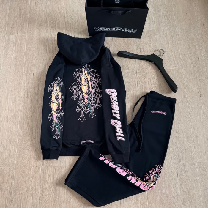 1:1 quality version Co-branded Deadly Doll Cross And Beautiful Girl Printed Sweatpants 29033525