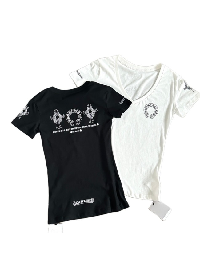 1:1 quality version Three Elements Print V-Neck Tee for girls 2 colors 29033515