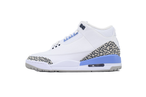 [plus-size shoes]Jordan 3 Mid-Top Men's North Carolina Blue Retro Basketball Shoes 29033474