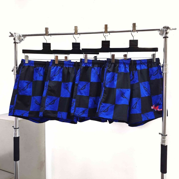 [Big & Tall for weights up to 220 lbs]1:1 quality version Blue And Black Plaid Beach Shorts 29033507