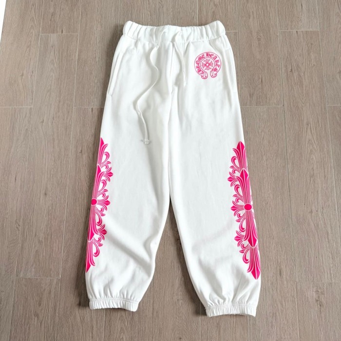 1:1 quality version Side Fluorescent Pink Sanskrit Letter Printed Sweatpants 29033526