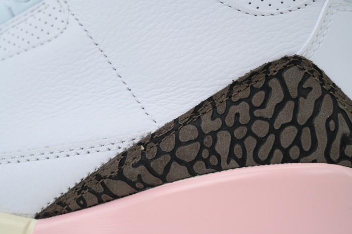 [plus-size shoes]@j3 Mid-Top Women's White Brown Pink Retro Basketball Shoes 29033448