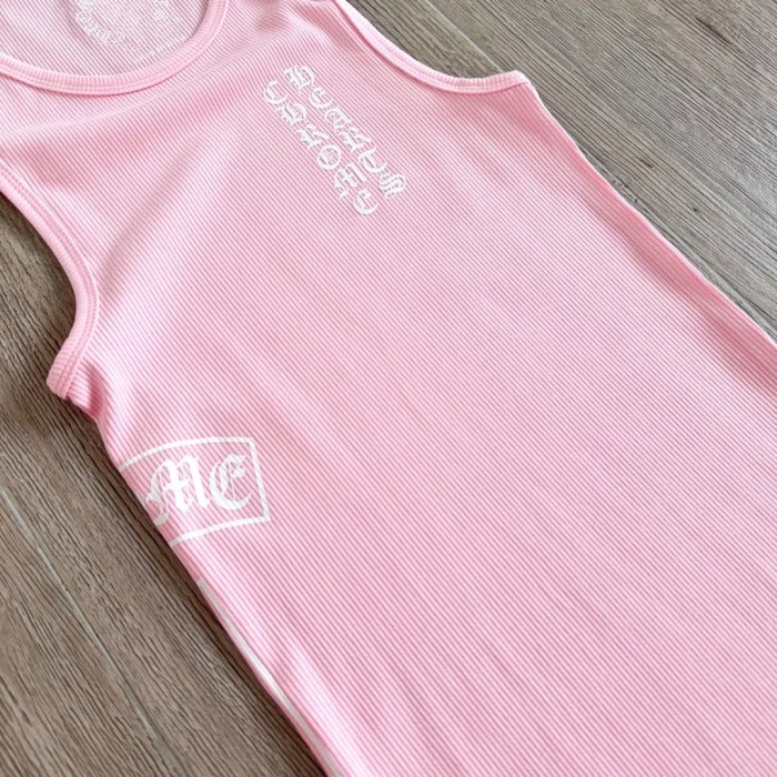 1:1 quality version Side T-Shape Sanskrit Printed Knitted Tank Dress 6 colors for girls 29033524