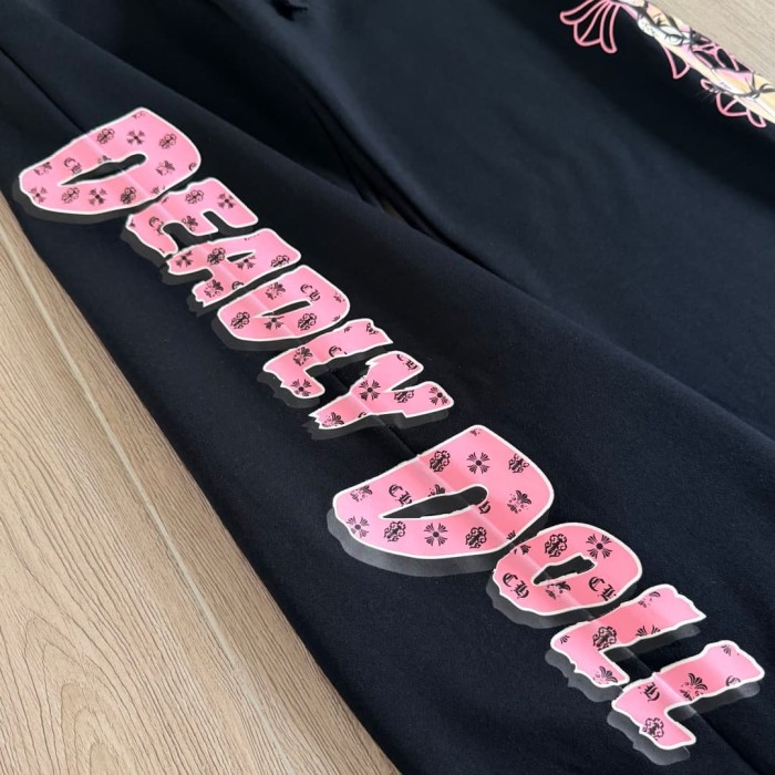 1:1 quality version Co-branded Deadly Doll Cross And Beautiful Girl Printed Sweatpants 29033525