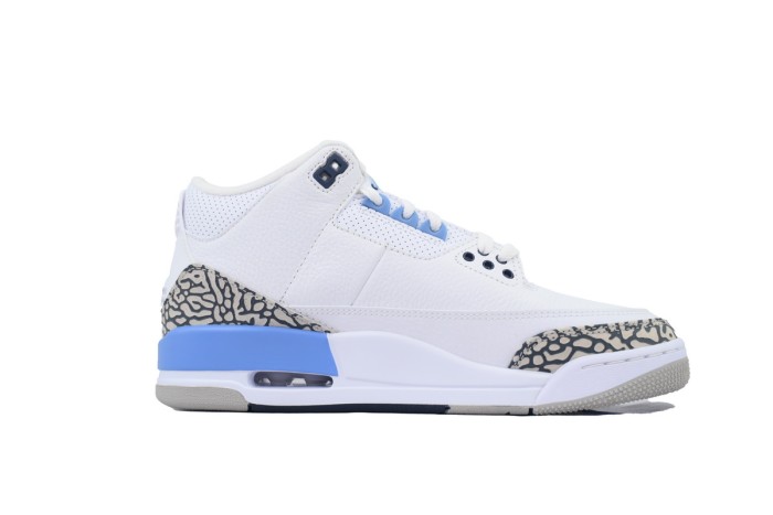 [plus-size shoes]Jordan 3 Mid-Top Men's North Carolina Blue Retro Basketball Shoes 29033474