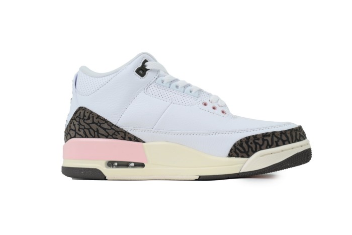 [plus-size shoes]@j3 Mid-Top Women's White Brown Pink Retro Basketball Shoes 29033448