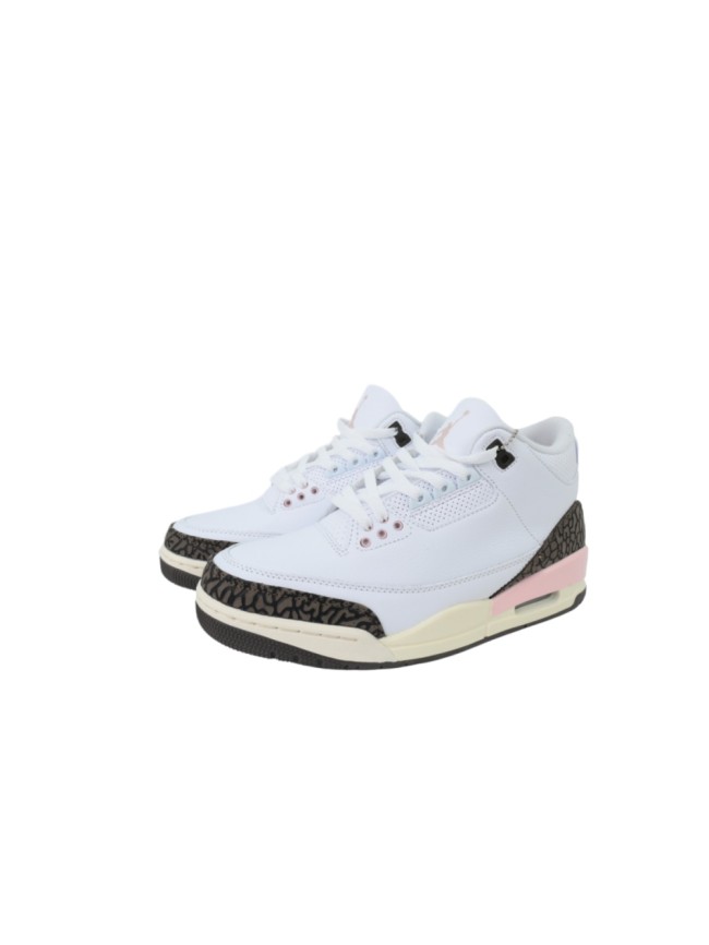 [plus-size shoes]@j3 Mid-Top Women's White Brown Pink Retro Basketball Shoes 29033448