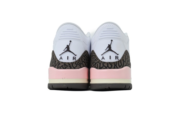 [plus-size shoes]@j3 Mid-Top Women's White Brown Pink Retro Basketball Shoes 29033448