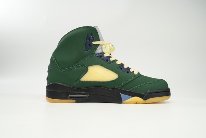 [plus-size shoes] Jordan 5   Michigan State  Green Leather Basketball Shoes 29035478