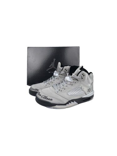 [plus-size shoes] Jordan 5   Family Flies Alone  Grey Satin Basketball Shoes 29035432