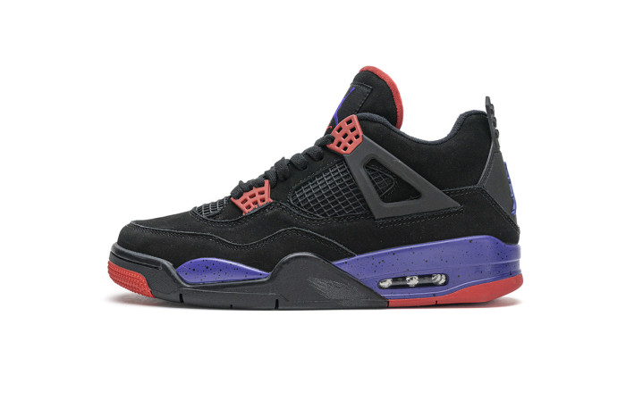 [plus-size shoes]Jordan 4  Raptors  Black & Purple Suede & Mesh Retro Basketball Shoes 29035161