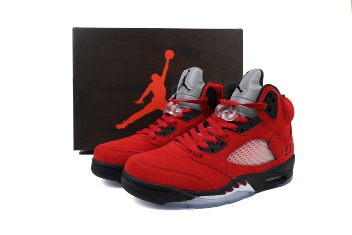 [plus-size shoes] 1:1 quality version Jordan 5  Raging Bull  Red Suede Basketball Shoes 29035220