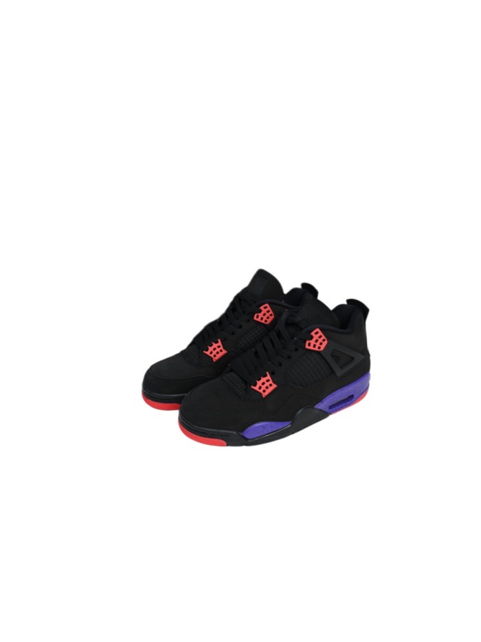 [plus-size shoes]Jordan 4  Raptors  Black & Purple Suede & Mesh Retro Basketball Shoes 29035161