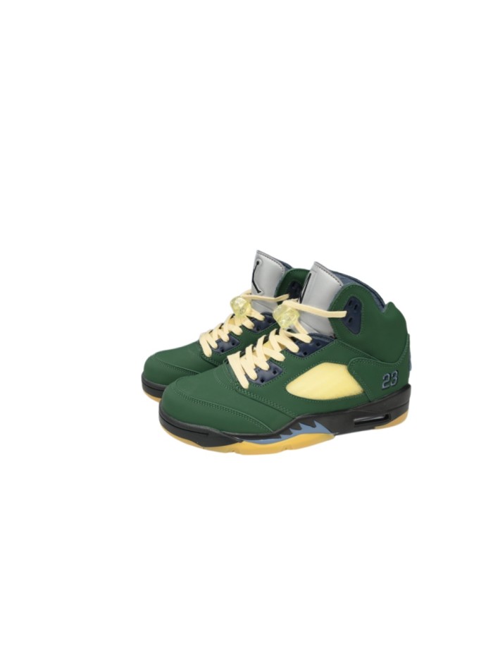 [plus-size shoes] Jordan 5   Michigan State  Green Leather Basketball Shoes 29035478