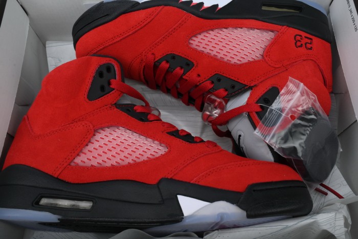[plus-size shoes] 1:1 quality version Jordan 5  Raging Bull  Red Suede Basketball Shoes 29035220