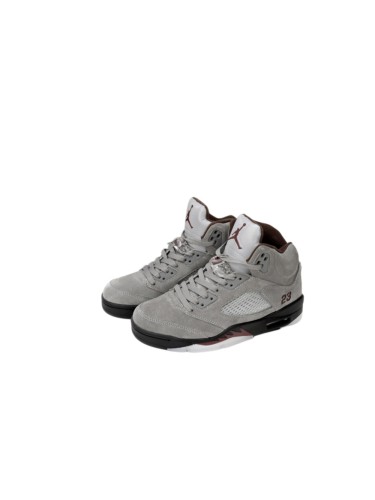[plus-size shoes] Jordan 5   Burgundy  Grey Suede Basketball Shoes 29035416