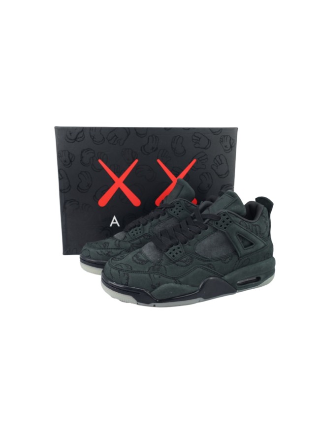 [plus-size shoes] 1:1 quality version Jordan 4  x KAWS Black Suede Casual Shoes 29035157
