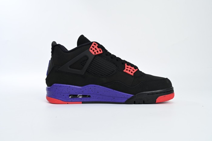 [plus-size shoes]Jordan 4  Raptors  Black & Purple Suede & Mesh Retro Basketball Shoes 29035161