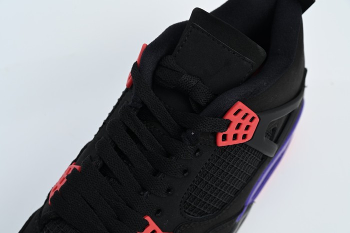 [plus-size shoes]Jordan 4  Raptors  Black & Purple Suede & Mesh Retro Basketball Shoes 29035161
