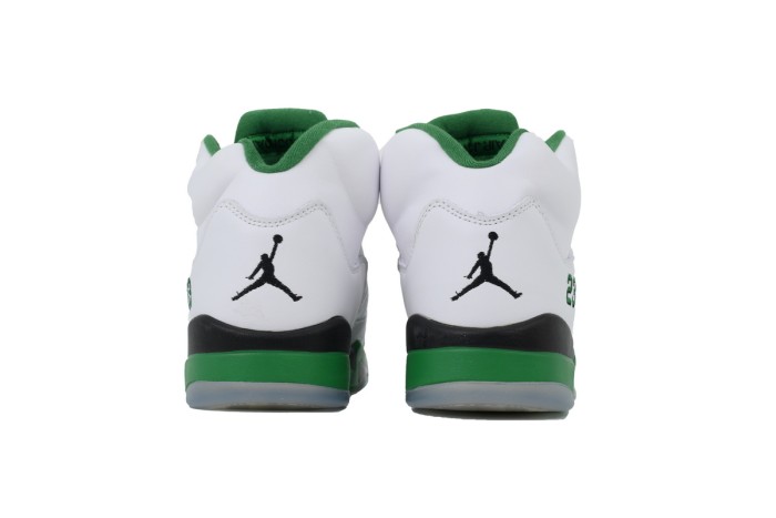 [plus-size shoes] 1:1 quality version Jordan 5   Lucky Green  White Leather Basketball Shoes 29035202