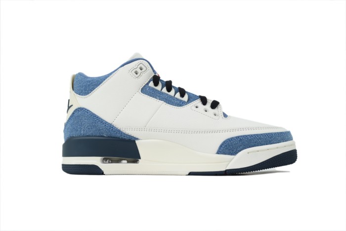 [plus-size shoes] 1:1 quality version @j3 x Levi's White Blue Denim & Leather Basketball Shoes 29039820