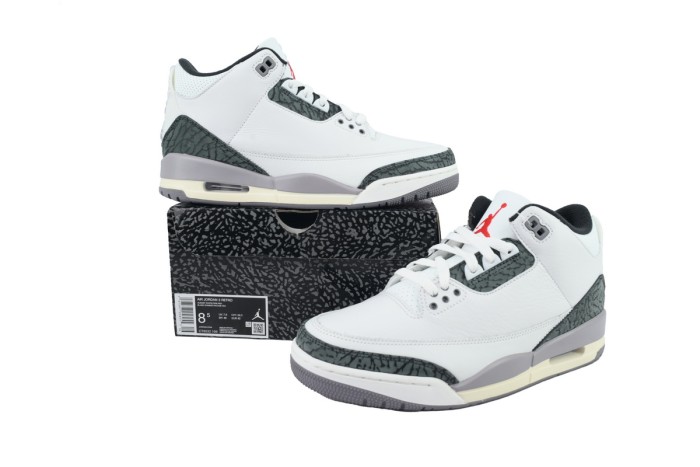 [plus-size shoes]@j3 Retro White Green Elephant Print Basketball Shoes 29043117