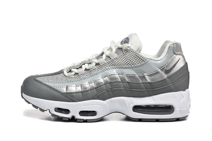 [plus-size shoes]Air Max 95  Silver Grey Retro Sneakers Running Shoes 29038279