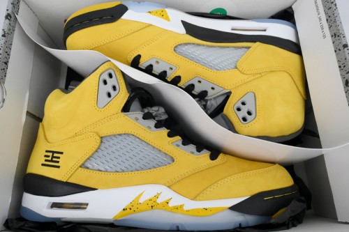 [plus-size shoes] 1:1 quality version Jordan 5  Retro Tokyo 23 Yellow Suede Basketball Shoes 29043253