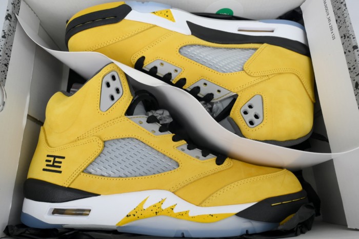 [plus-size shoes] 1:1 quality version Jordan 5  Retro Tokyo 23 Yellow Suede Basketball Shoes 29043253