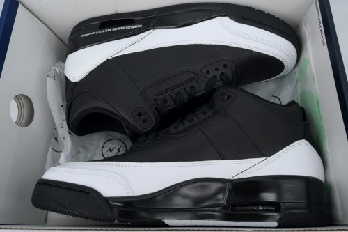 [plus-size shoes] Jordan 3 Retro Black White Leather Basketball Shoes 29043154