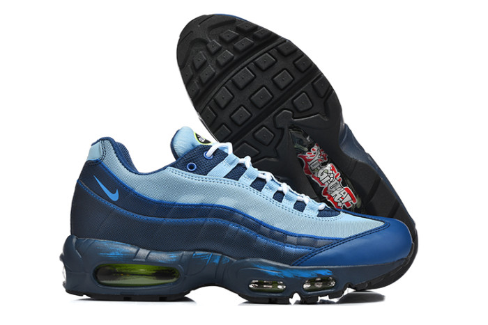 [plus-size shoes]Air Max 95 Blue Gradient Mesh  Air Cushion Running Shoes 29043566