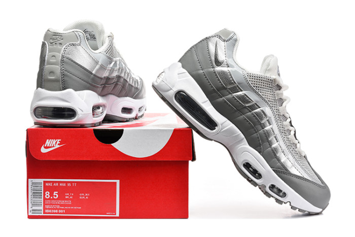 [plus-size shoes]Air Max 95  Silver Grey Retro Sneakers Running Shoes 29038279