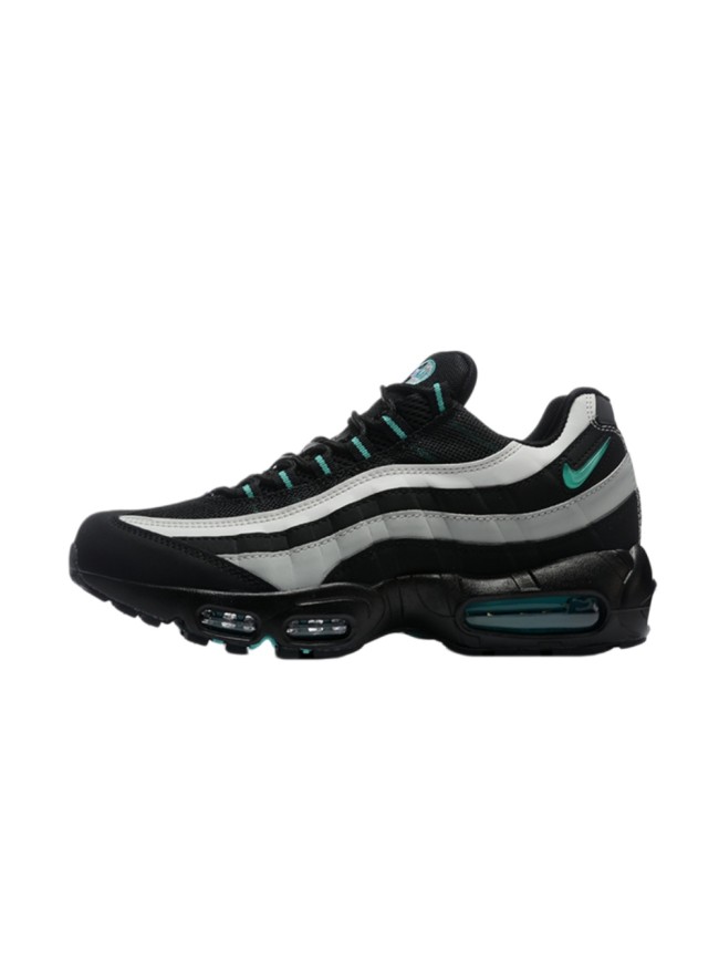 [plus-size shoes]Air Max 95 Black White Teal Mesh  Air Cushion Running Shoes 29045309