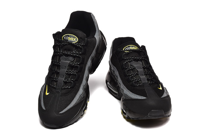 [plus-size shoes]@ir Max 95 Black Grey Yellow Sneakers Air Cushion Running Shoes 29044763